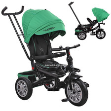 Детский трехколесный велосипед M 3646 A-4, надувные колеса, зеленый